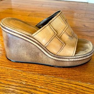 Candies Platform leather slides